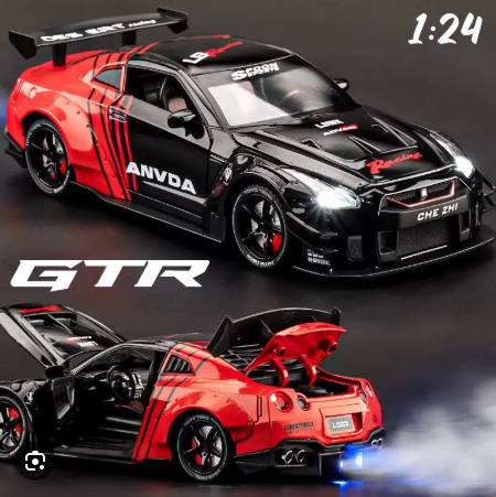 1:24 Diecast Nissan GTR R35 Model Car With Smoke