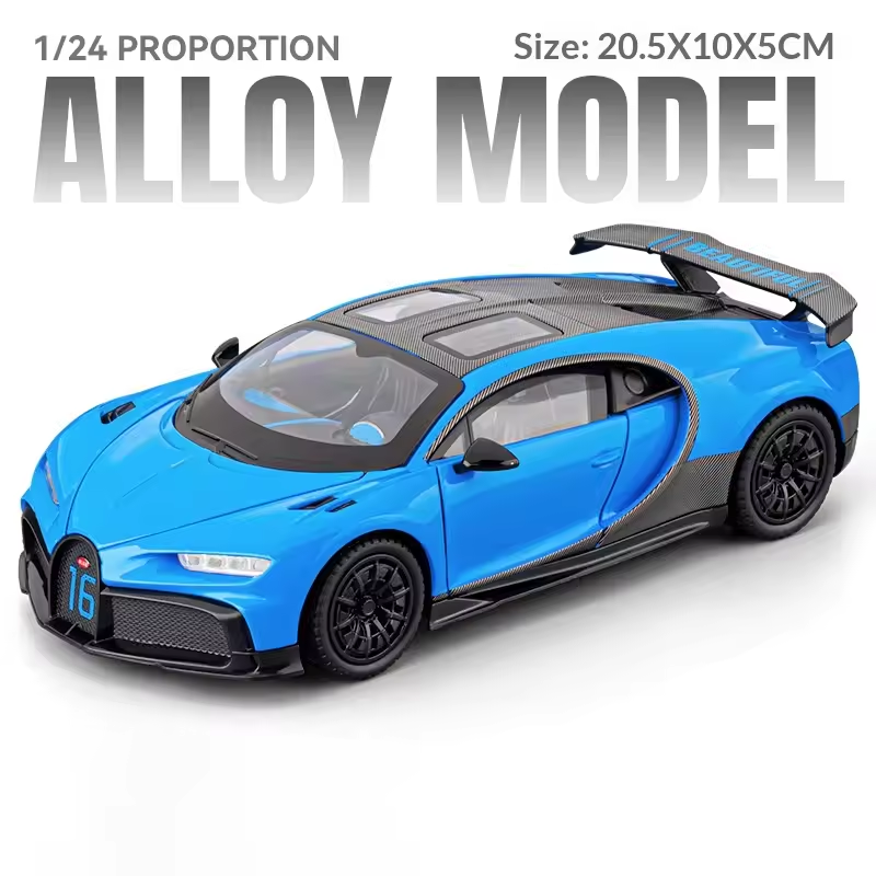 1:24 Diecast Bugatti Chiron Hypercar Model