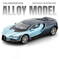 1:24 Diecast Bugatti Tourbillon Chiron Model Car