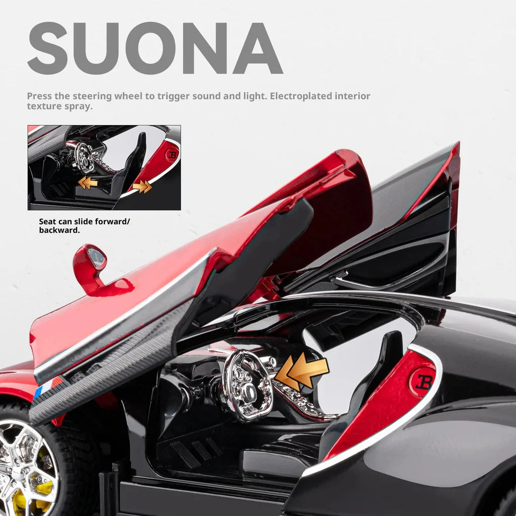 1:24 Diecast Bugatti Tourbillon Chiron Model Car