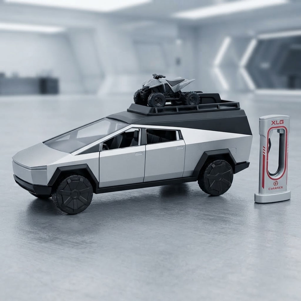 1:24 Diecast Camping Tesla Cybertruck With Bike