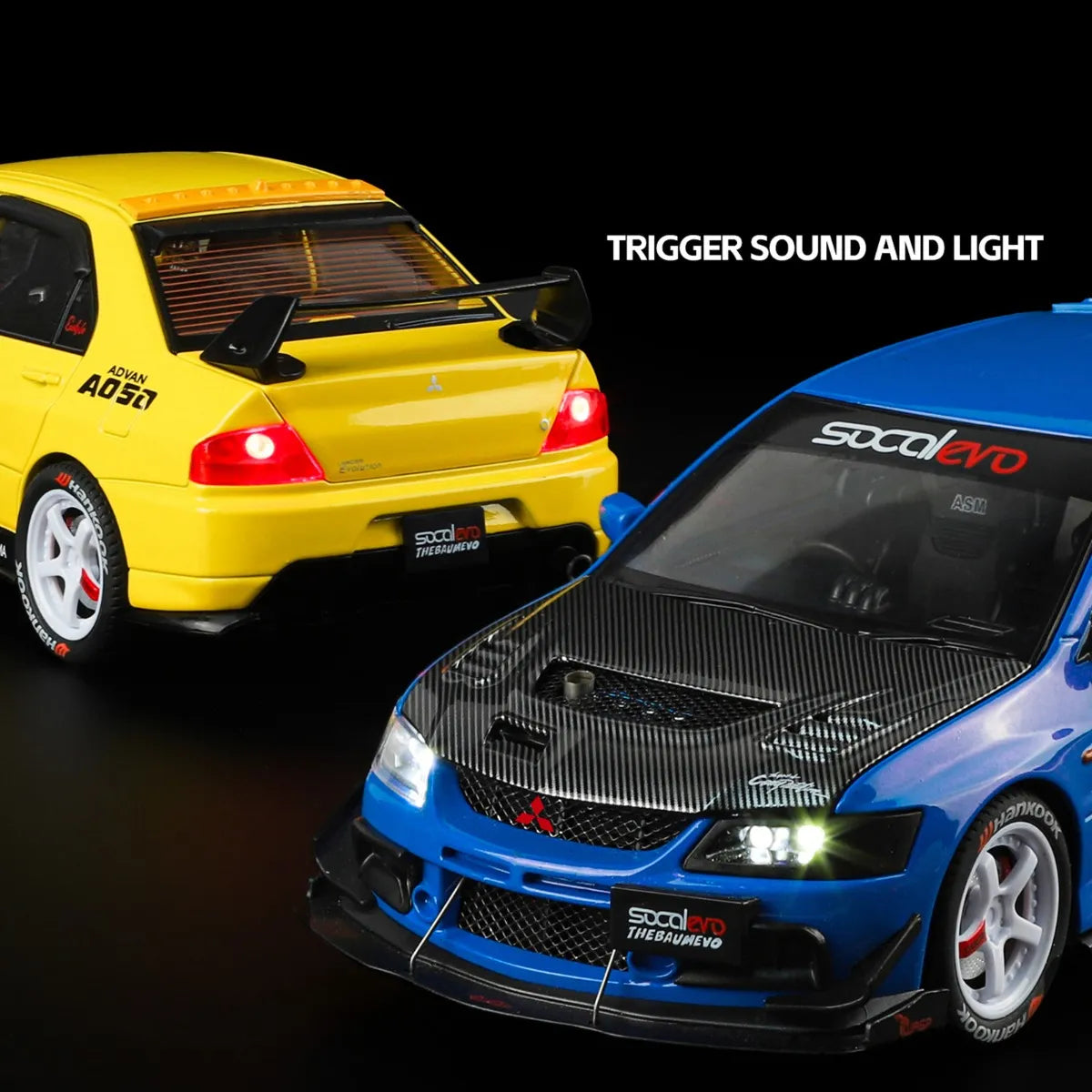 1:24 Diecast Mitsubishi Lancer Evo9 Modified Model Car