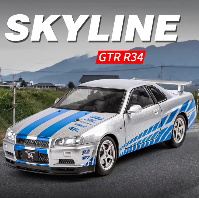 1:24 Diecast Nissan Skyline GT-R R34 Model Car
