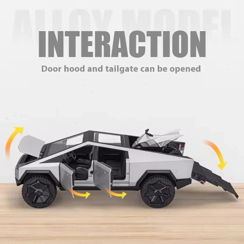 1:24 Diecast Tesla Model With Quad Bike