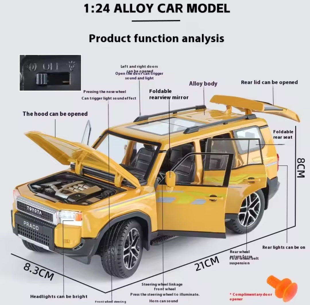 1:24 Diecast Toyota Land Cruiser Prado LC250 Model
