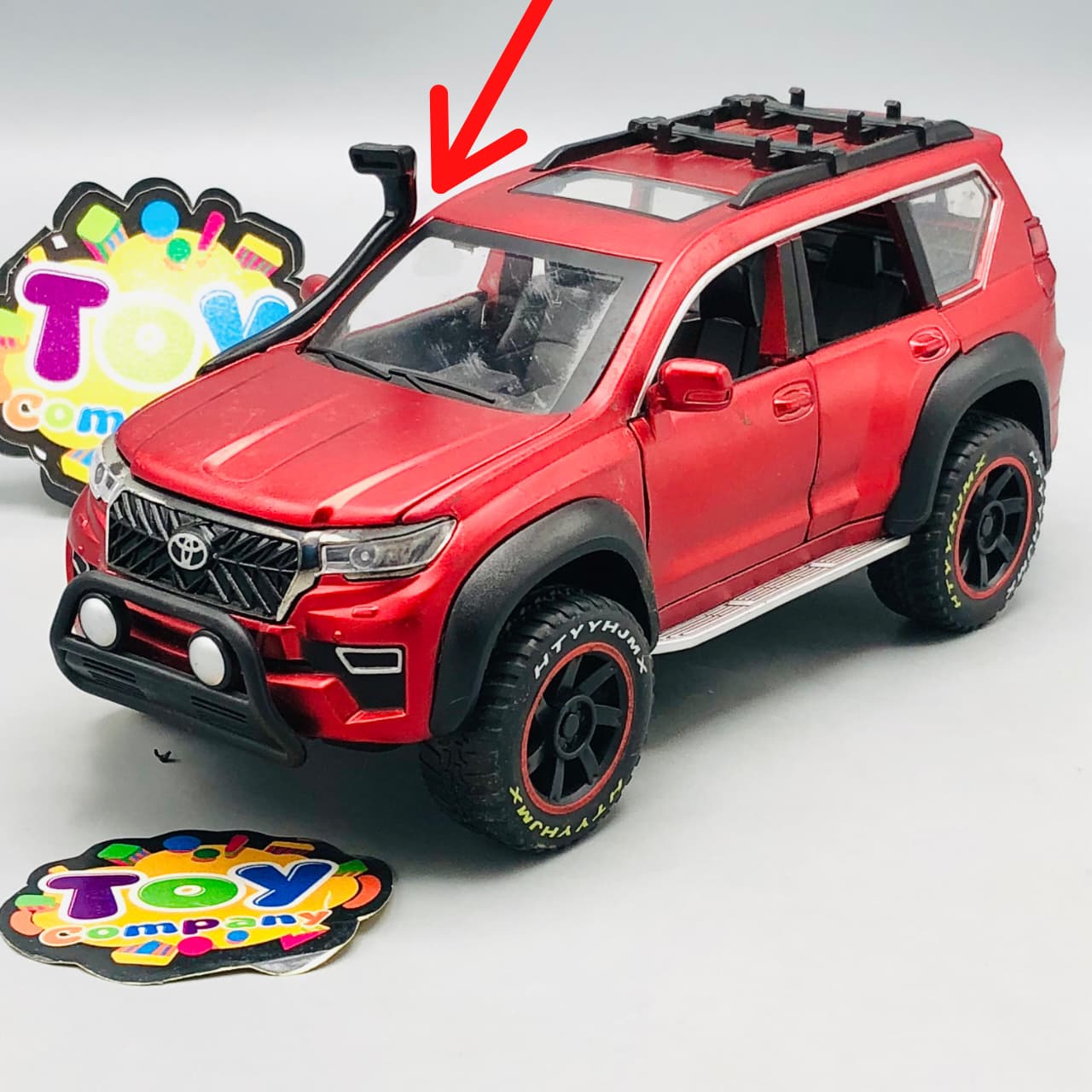 1:24 Diecast Toyota Land Cruiser Prado Off-Road Red Red - Minor Fault