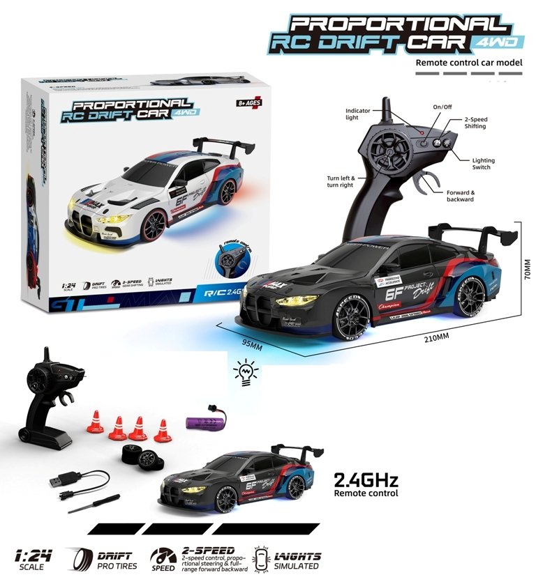 1:24 RC BMW M4 GT3 4WD Drift Car