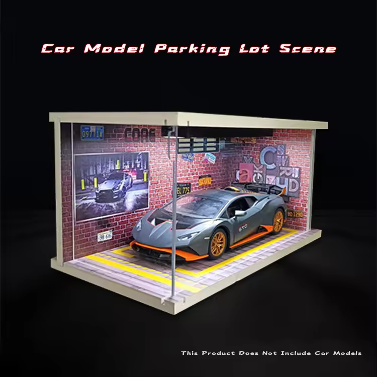 1:24 Vintage Loft Car Garage With Clear Acrylic Cover