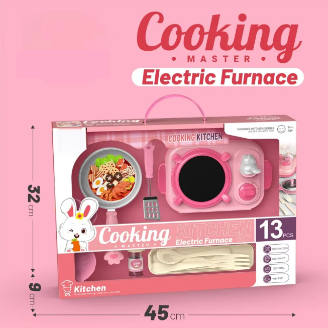 13Pcs Kids Realistic Rabbit Kitchen Cooking Set