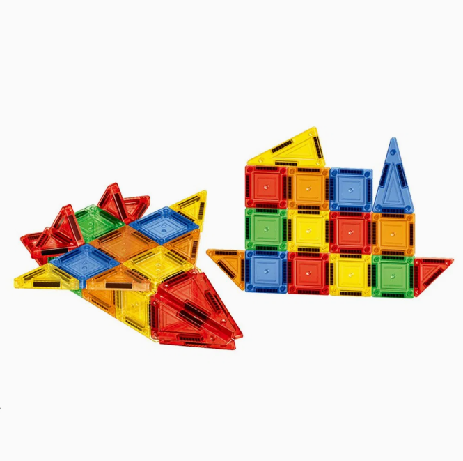 45Pcs Kids Magnetic Tiles Building Set With Storage Box