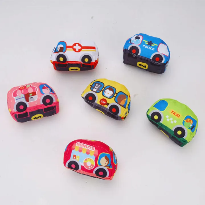 Washable Soft Vehicles Toy Set With Activity Mat
