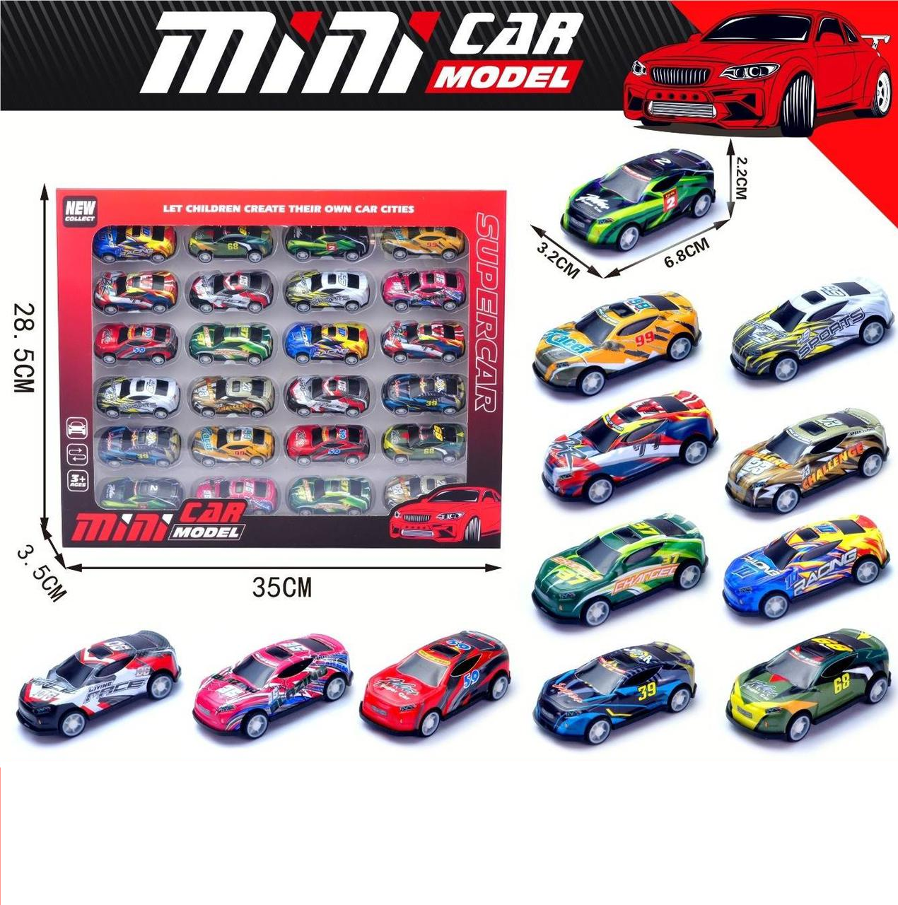 24Pcs Mini ABS Pullback Racing Cars