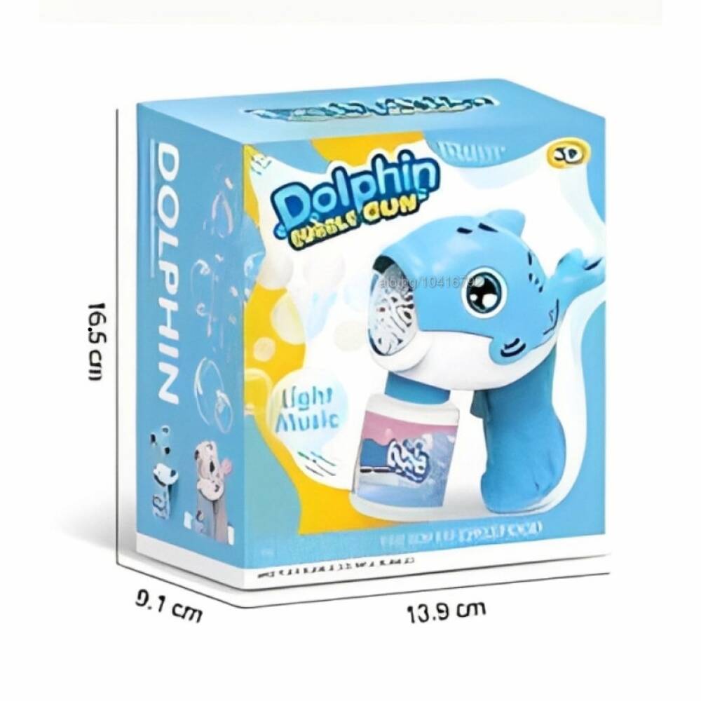 Kids Battery Operated Dolphin Themed Colorful Bubble Gun