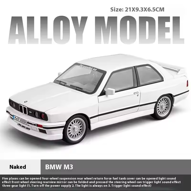 1:24 Diecast BMW M3 E30 Model Car