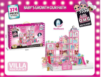 374Pcs L.O.L Villa Doll House Play Set