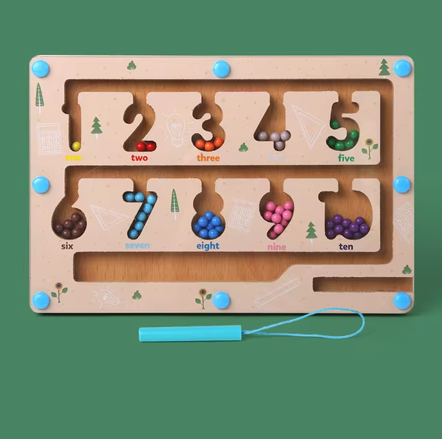 Wooden Magnetic Colorful Maze Game Board