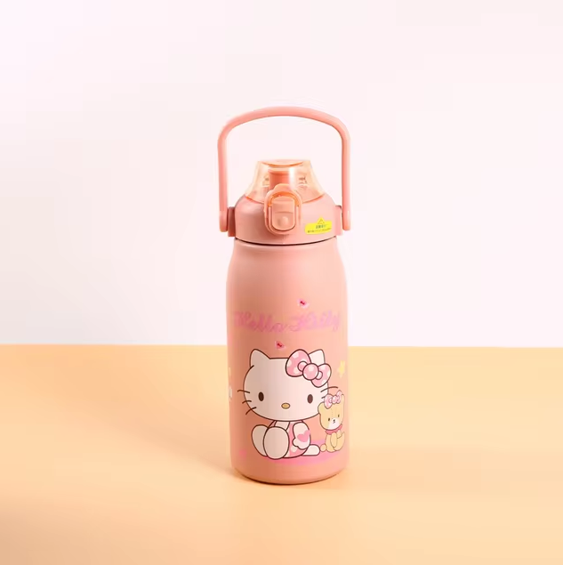 1200ml Stainless Steel Portable Sports Kettle - Pink