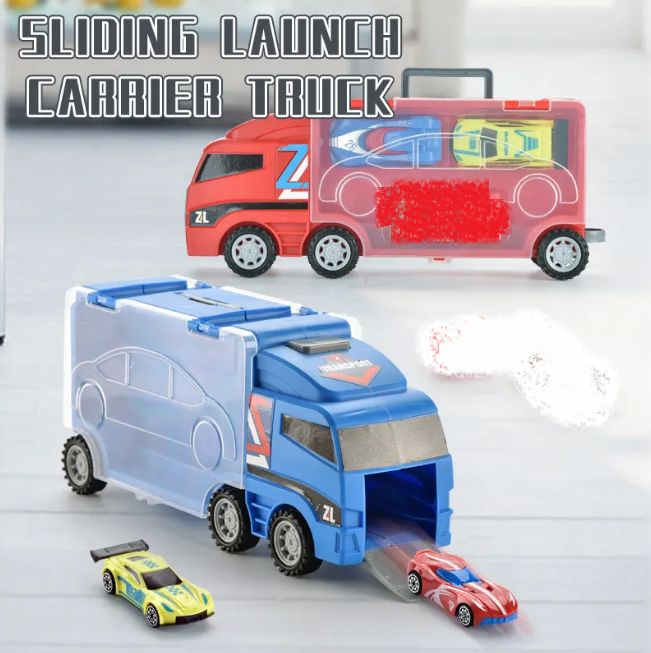 Inertial Double-Sided Ejector Truck With 4Pcs Cars