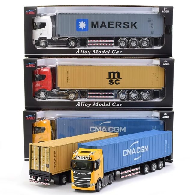 1:36 Diecast Metal Scania Transport Container Truck