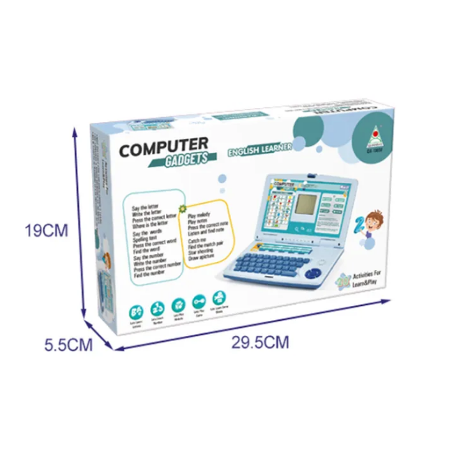 20 Activities Kids English Learning Computer - Blue