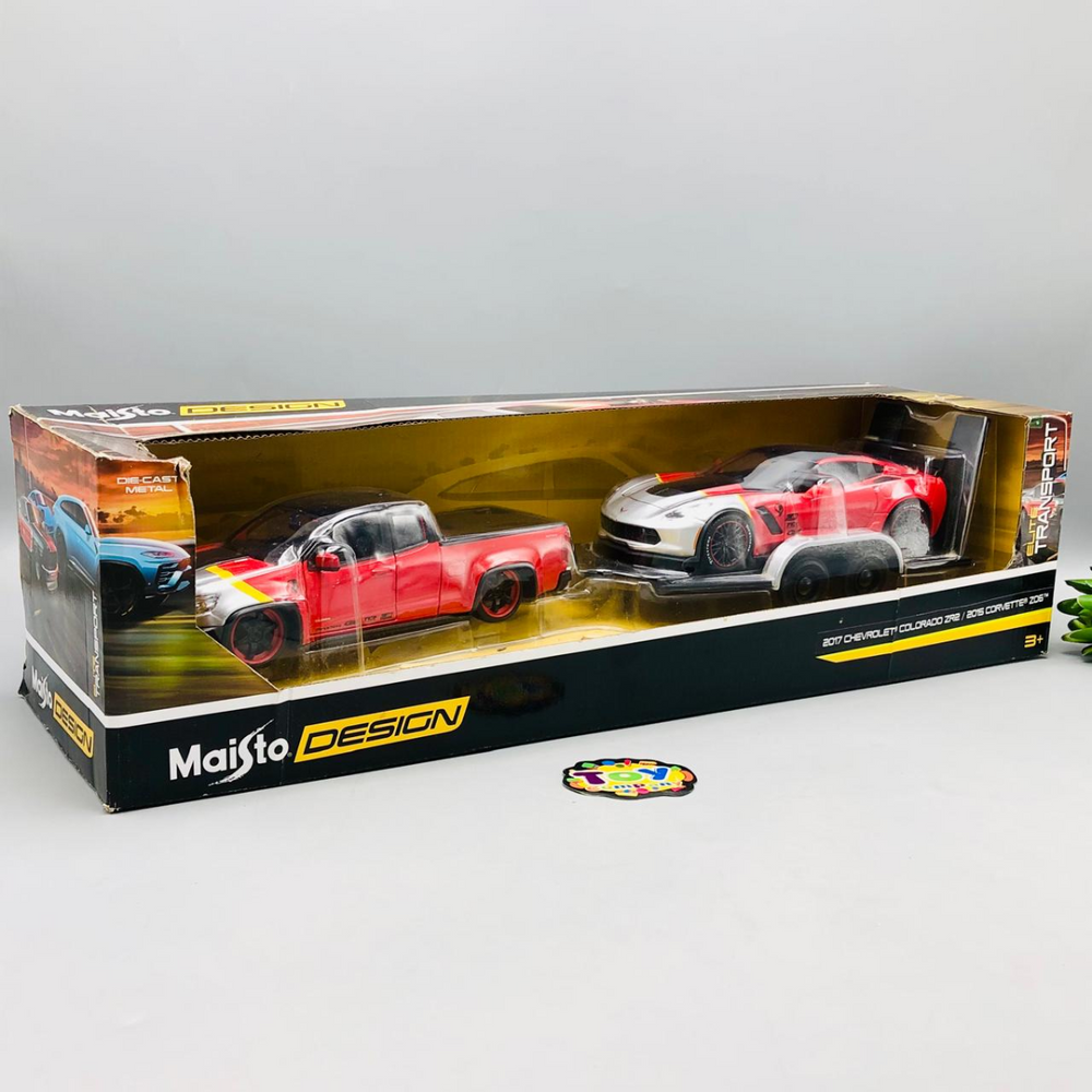 1:24 Chevy Colorado ZR2 & 2015 Corvette Z06 on Trailer
