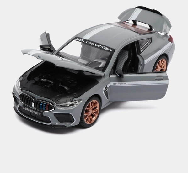 1:32 Diecast BMW M8 With Acrylic Display Box - Gray