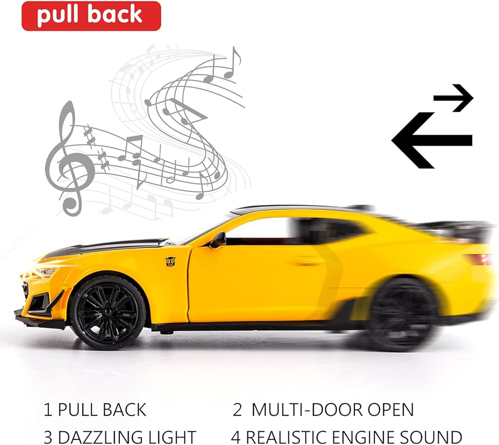 1:32 Diecast Camaro Model With Acrylic Display Box - Yellow