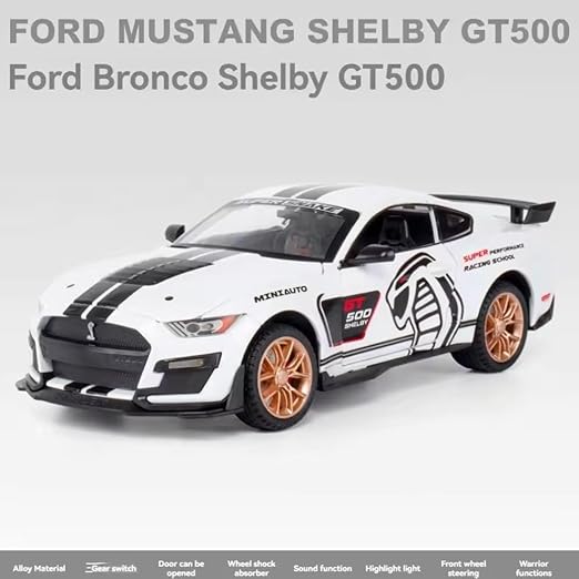 1:32 Diecast Ford Mustang Shelby GT500 With Acrylic Display Box - White