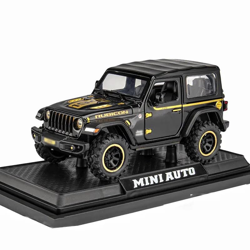 1:32 Diecast Rubicon Jeep With Acrylic Display Box - Black