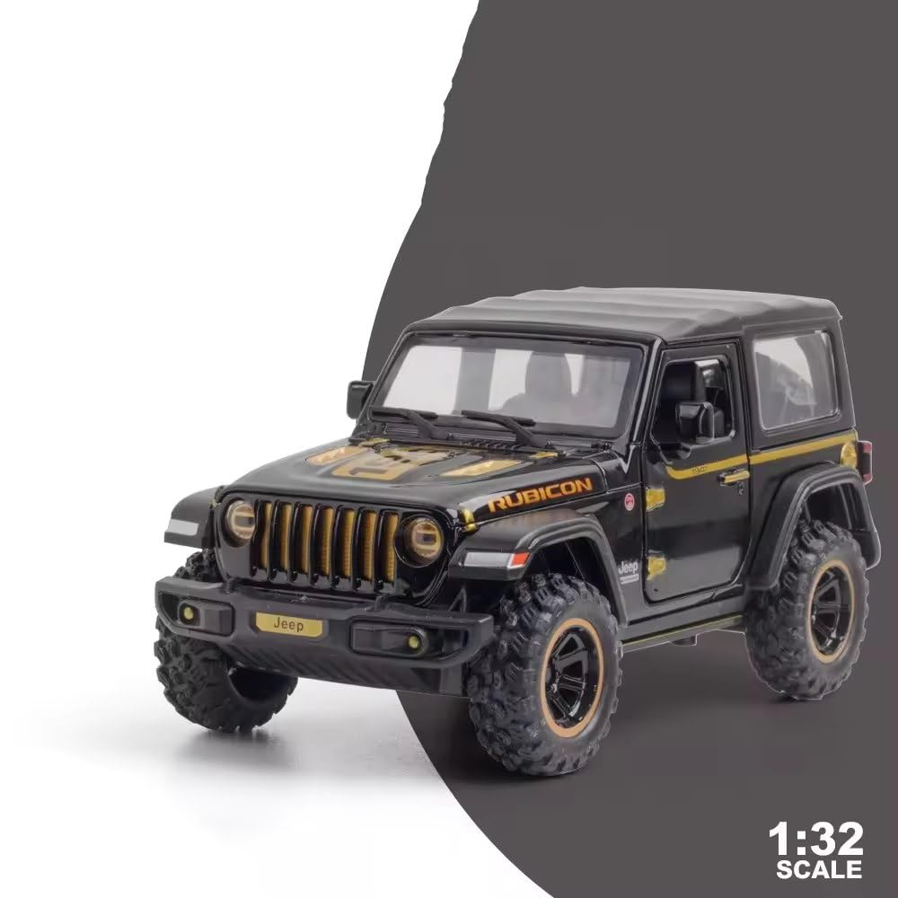 1:32 Diecast Rubicon Jeep With Acrylic Display Box - Black