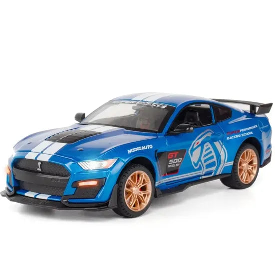 1:32 Diecast Ford Mustang Shelby GT500 With Acrylic Display Box - Blue
