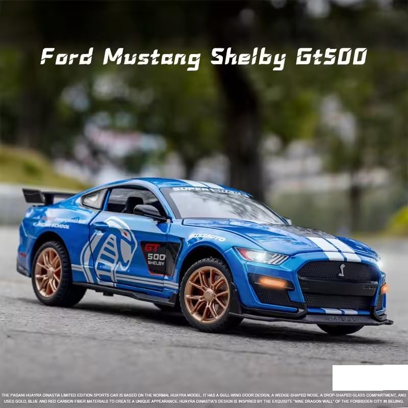 1:32 Diecast Ford Mustang Shelby GT500 With Acrylic Display Box - Blue