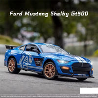 1:32 Diecast Ford Mustang Shelby GT500 With Acrylic Display Box - Blue