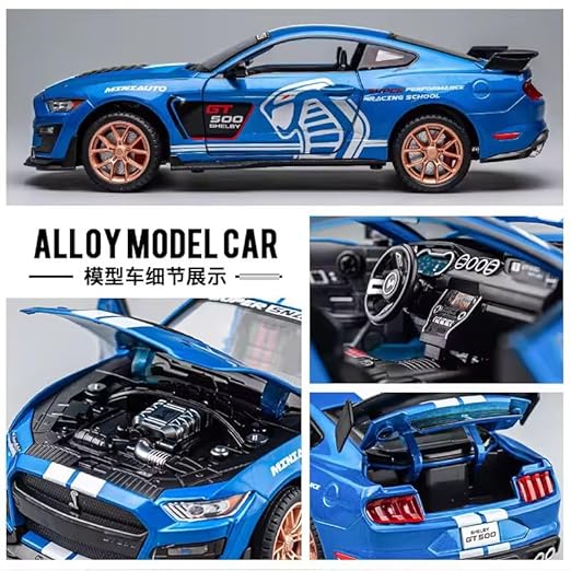 1:32 Diecast Ford Mustang Shelby GT500 With Acrylic Display Box - Blue