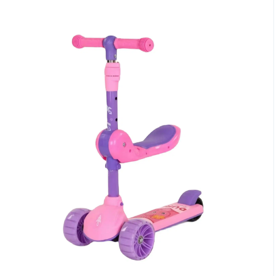 2in1 Adjustable Height Kids Scooter - Baby Pink