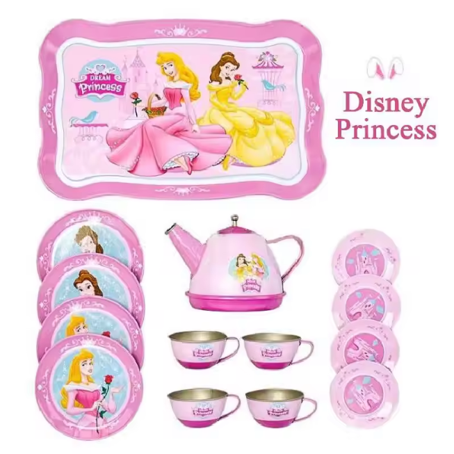 14Pcs Princess Metal Tea Set For Kids