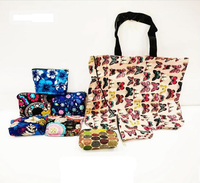 Premium Foldable Printed Tote Bag With Pocket - Assortment