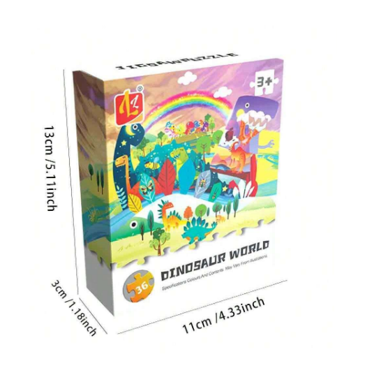 36Pcs Mini Dinosaur World Jigsaw Puzzle Pieces