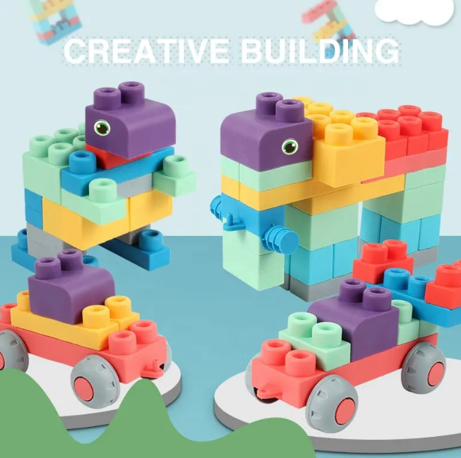 40Pcs Soft Rubber Building Blocks