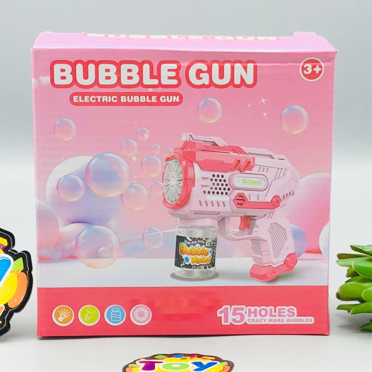 15 Holes Crazy Colorful Bubble Gun Machine