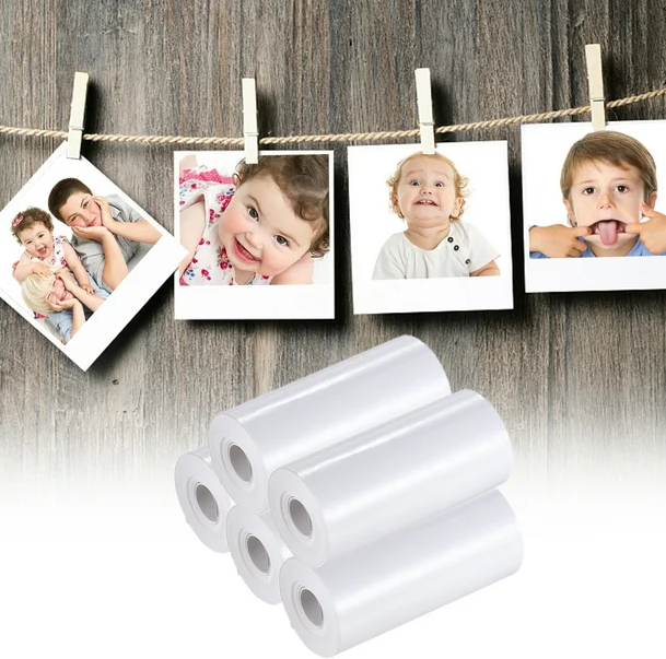 5Pcs Thermal Printer White Paper Rolls