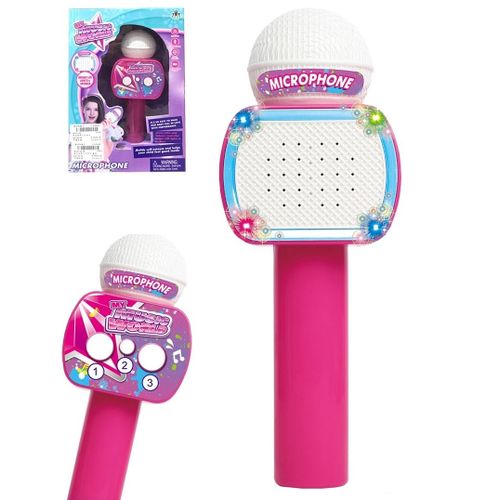 Kids Wireless Karaoke Microphone With Lights - Pink