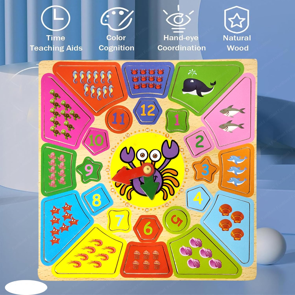 Wooden Montessori Shape Sorter Clock