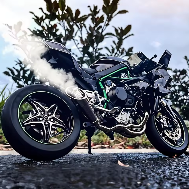 1:6 Diecast Kawasaki Ninja H2R Bootable Spray Model Bike