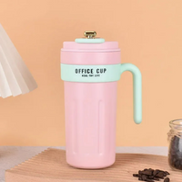 650ml Stainless Steel Temperature Display Coffee Cup - Pink