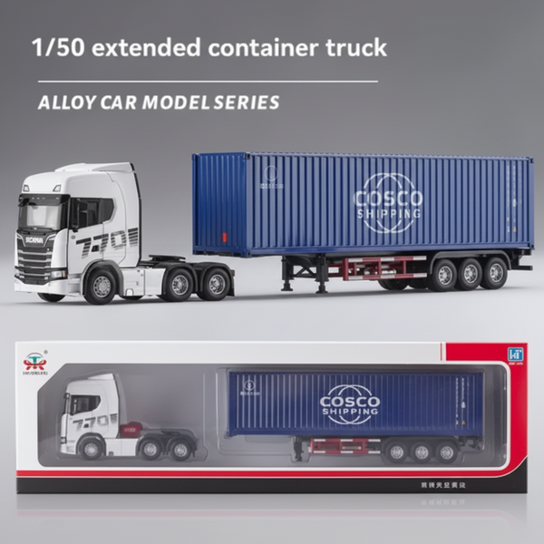 1:50 Diecast COSCO Shipping Container Transport Truck