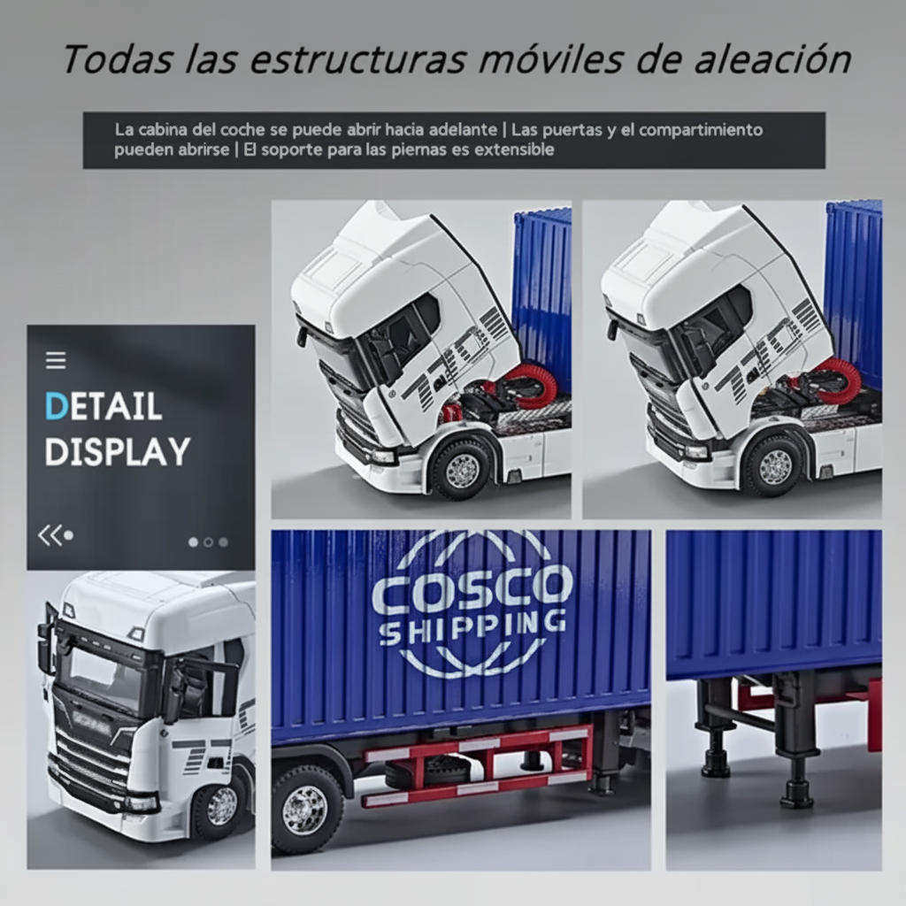 1:50 Diecast COSCO Shipping Container Transport Truck