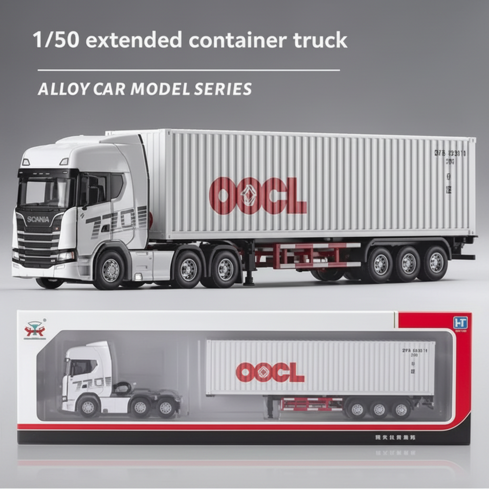 1:50 Diecast OOCL Container Transport Truck