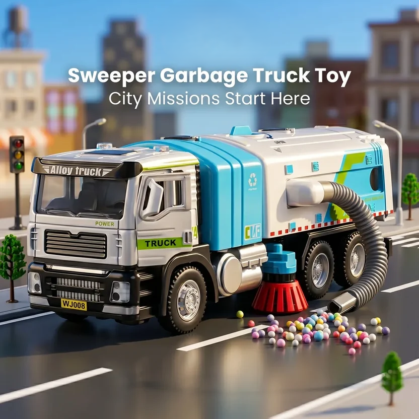 1:50 Diecast Urban Vacuum Cleaner Functional Truck