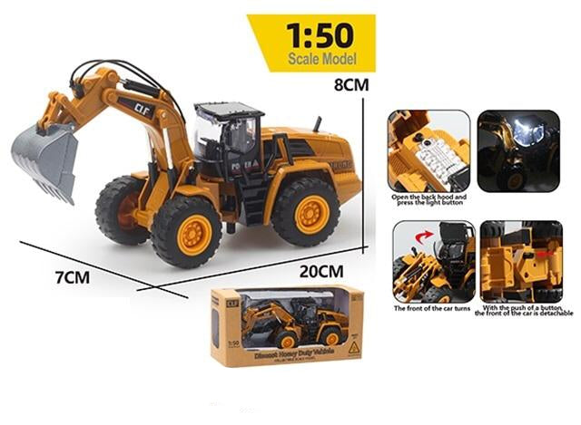 1:50 Diecast Four Wheel Loader With Light